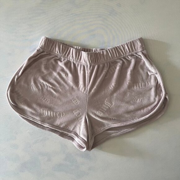 Juicy Couture Branded Velour Sweat Shorts - Picture 1 of 5